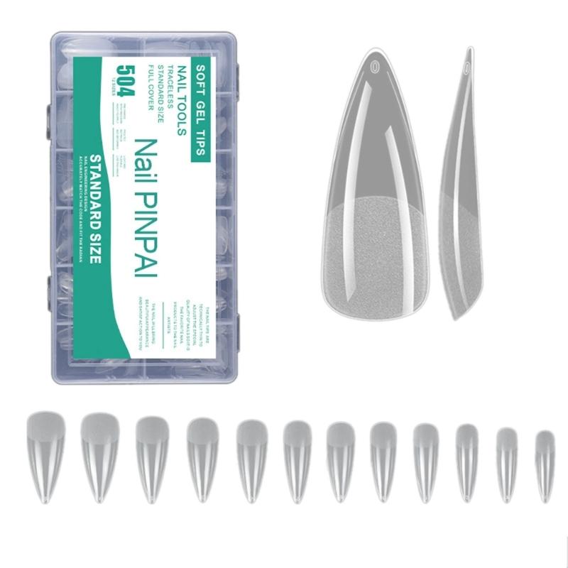 

Matte False Nail Tips,Pre-Filed Full Cover Press on Nail Soak Off Soft Gel Fake Nail Tip for Nail Extensions 12Sizes