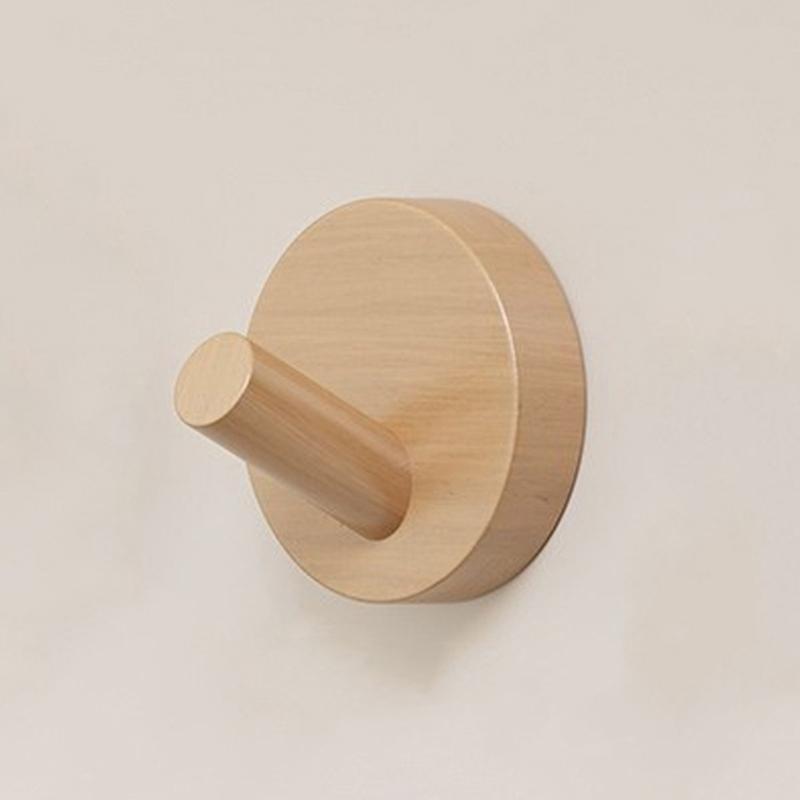 Selbstklebender einfacher Haken aus Massivholz Nussbaum Hängehaken Badezimmerwandhaken Schlafzimmer Garderobenständer Zuhause Handtuch Schlüssel Dekoration