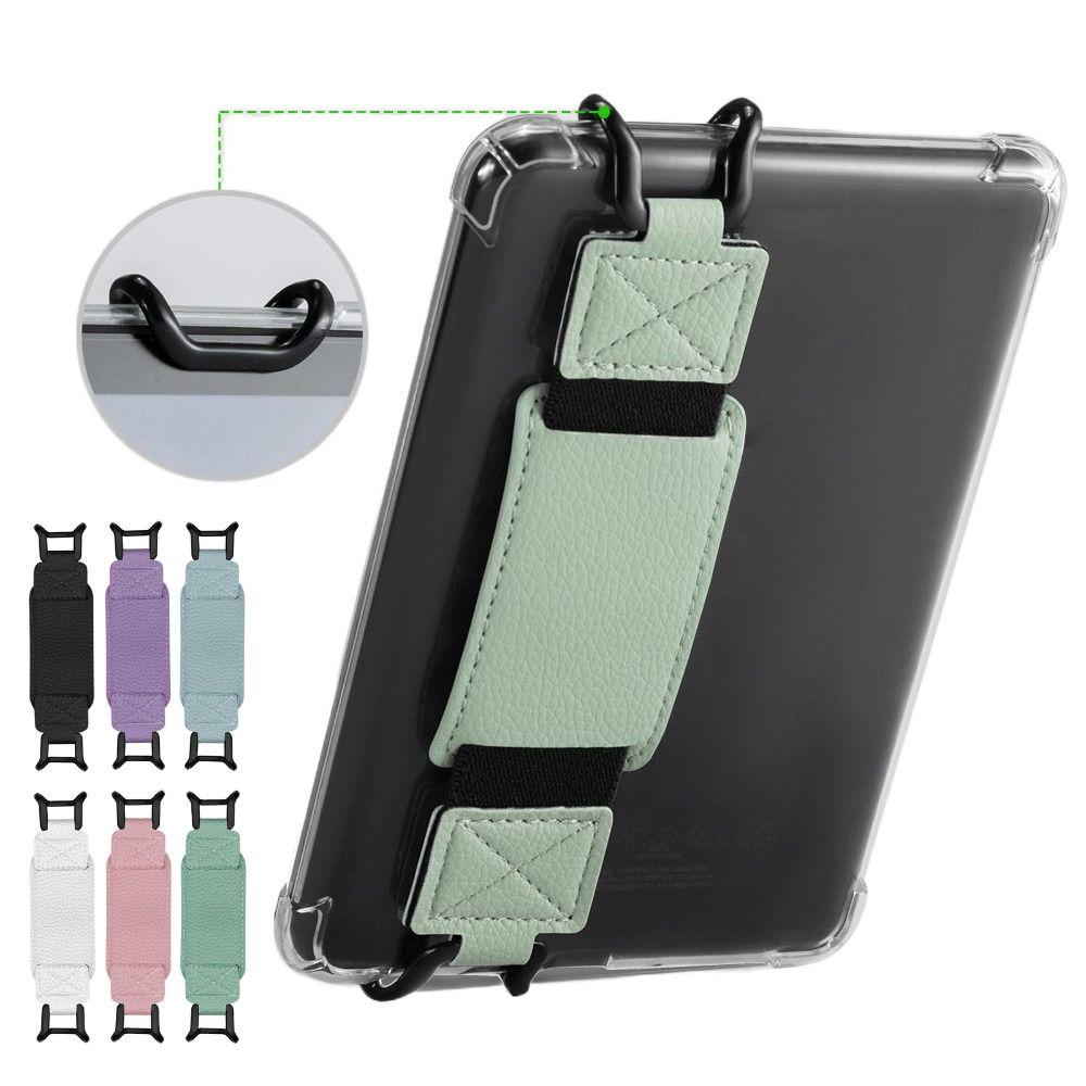 PU-Leder Sichere Handschlaufe Vielseitige Hochelastische Fingergriffschlaufe für Kindle/Kobo/Voyaga/Lenovo/Sony 6-8" E-Book-Tablet