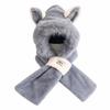 Thickened Plush Fox Ears Hat Warm Pullover Cap New Winter Hat Scarf Set  Cold Weather