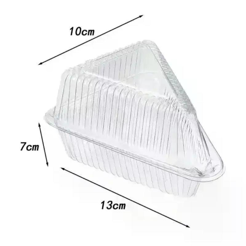 50/100Pcs Clear Triangle Dessert Box Reusable Food Packing Stackable Sandwich Holder for Fruit Cake - Cake Slice Container