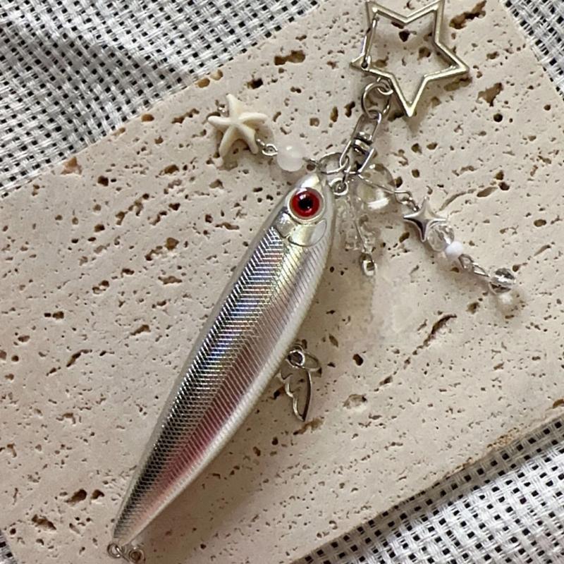 1Pcs Exquisite Handmade Fish Keychain For Fishing Enthusiasts Bag Pendant Decoration Souvenir Gifts Jewelry Accessories