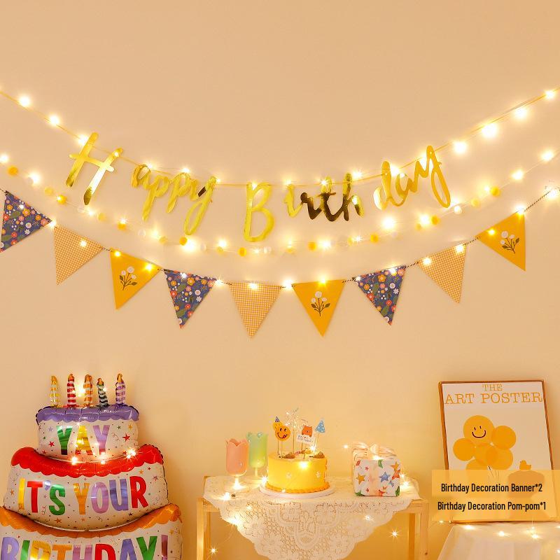 Erster Geburtstag Banner mit Pompon Girlande für Kinder - Foto Hintergrund und Party Dekoration