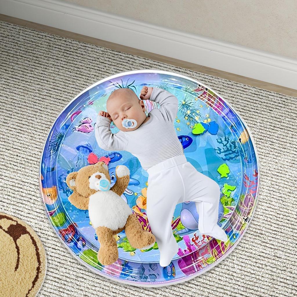 Water Play Mat For Cats Cat Water Pad With Inflatable Pump Pet Cooling Cushion Thickened Baby Crawling Pad For Floor Boredom