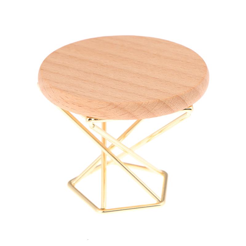 1/12 Dollhouse Simulation Coffee Table Round Tea Table Model Doll Home Miniature Furniture Decor Micro Scene Construction Props