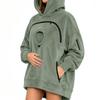Felpa con Cappuccio Unisex a Manica Lunga con Tasca per Animali Vestibilità Larga Pullover per Uso Casual