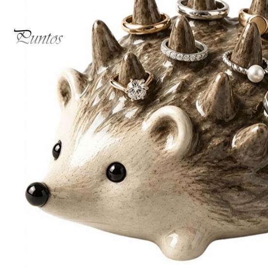 Anniversary Gifts for Her Hedgehog Ring Holder, Cute Resin Jewelry Organizer Rings, Waterproof Animal Holder Storage Vanity Dresser Bathroom,
