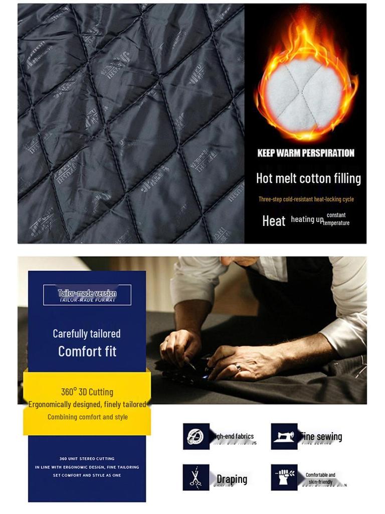 Autumn/Winter Cotton-Padded Workwear Jacket - Cold-Resistant, Embroidered Top for Outdoor and Cold Storage Protection.