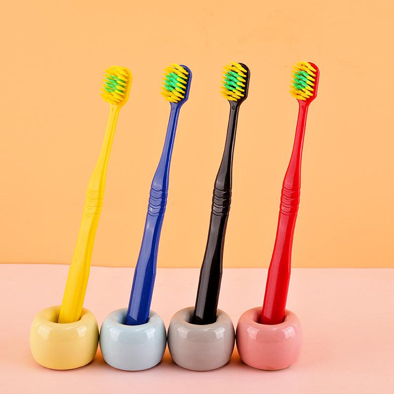 Brosse à dents japonaise à tête large et poils souples pour gencives sensibles - Idéale pour les adultes, les étudiants et les familles