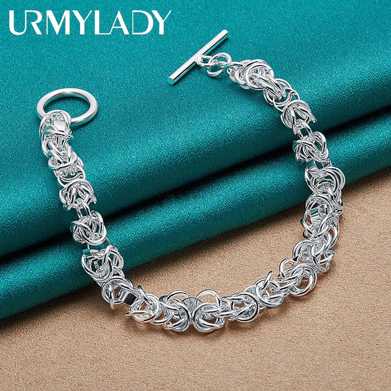 925 Sterling Silber Multi Ring Kette Armband Für Frauen Männer Mode Verlobung Hochzeit Party Schmuck