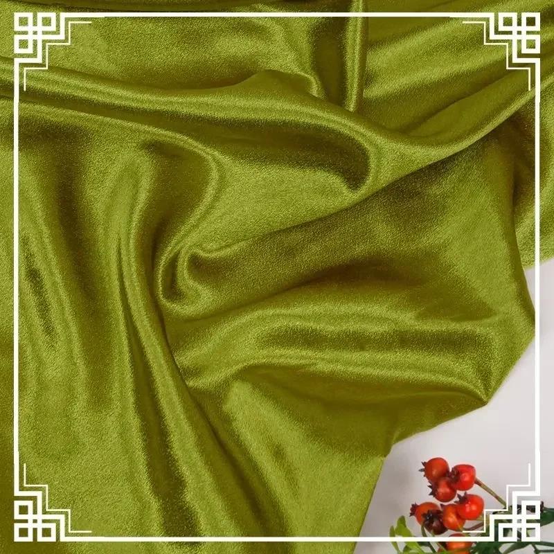 Verdickter glänzender Kristall-Satin-Stoff Schwer pro Meter für Kleidung Kleid Hanfu Dekoration DIY Nähstoff Uni Knitterarm Blau