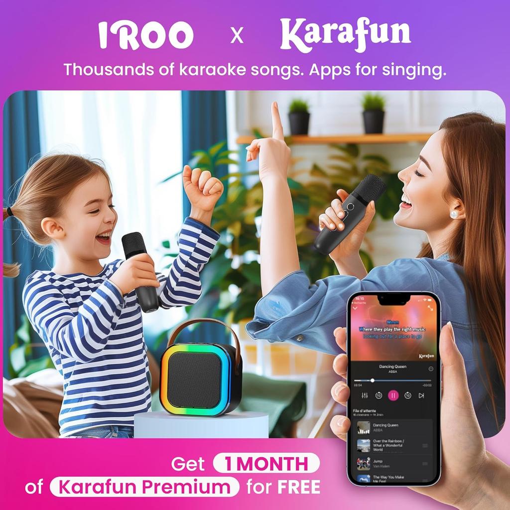 Mini Karaoke Machine for Kids, 2025 TOP Toys Birthday Gifts Ideas for Girls Ages 4, 5, 6, 7, 8, 9, 10, 12+ Years Old, Portable MP3 Player with 2