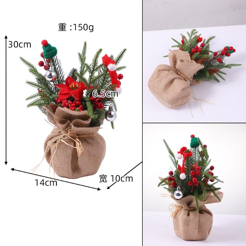 Weihnachtsrot Beere Tannenzapfen Mini Weihnachtsbaum Weihnachten Zuhause Desktop Dekoration Ornament Fensterschmuck