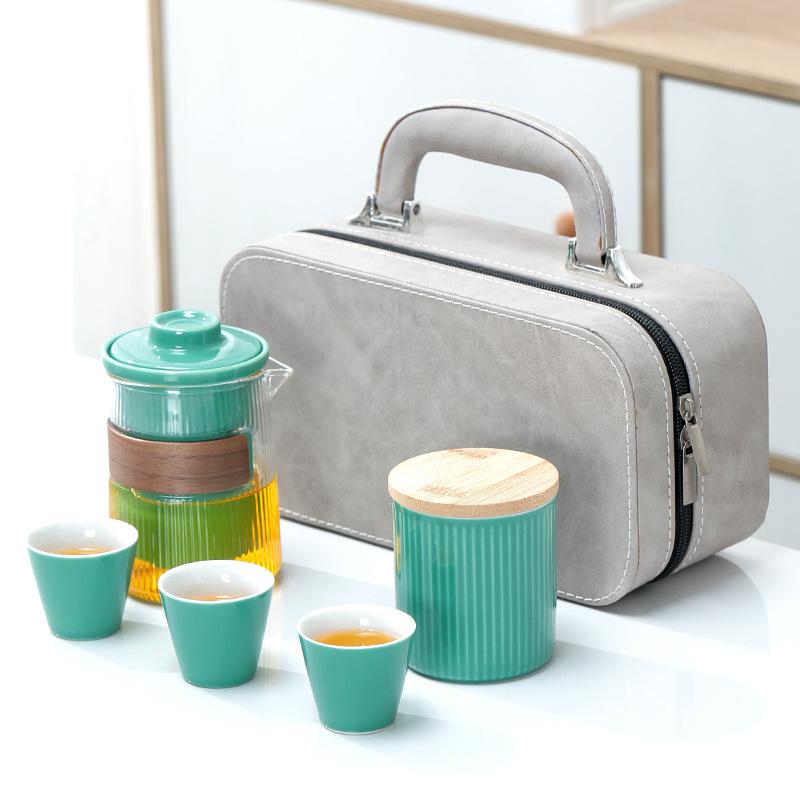 Ceramic Outdoor Camping Portable Travel Tea Set Business Company Bank Souvenir Gift Set