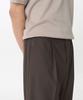 Musinsa Standard Light Plain One-Pleat Wide Hidden Elastic Waist Slacks [Brown]