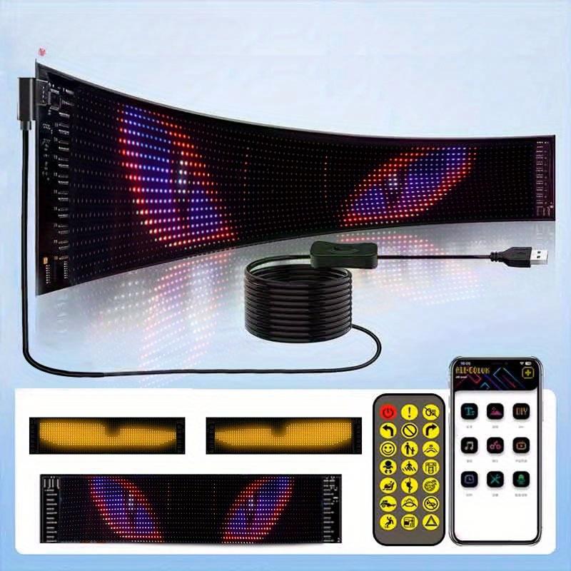 5V LED Matris Piksel Panel DIY RGB Aydınlatma Grafiti Kayan Metin Panosu, Ön ve Ön Cam Ekranı, Uzaktan Kumanda ve APP Kontrolü