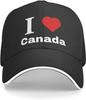 Ich liebe Kanada Baseballkappe Polyester Bedruckt Lässig Verstellbare Kappe für Männer Frauen