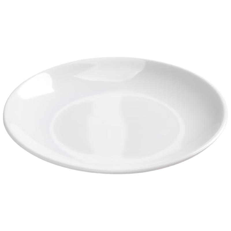 White Melamine Round Shallow Dinner Plate Set (10-Pack)