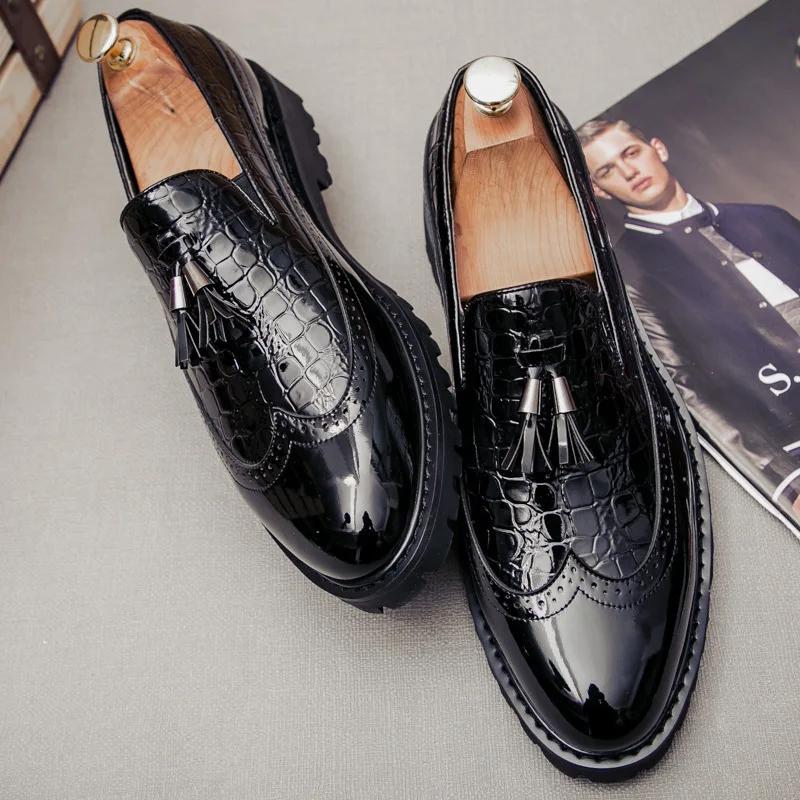 Fashion Men's Dress Shoes High Quality Casual Leather Shoes Business Dress Shoes Oxford Footwear Classic Loafers Zapatos Hombre