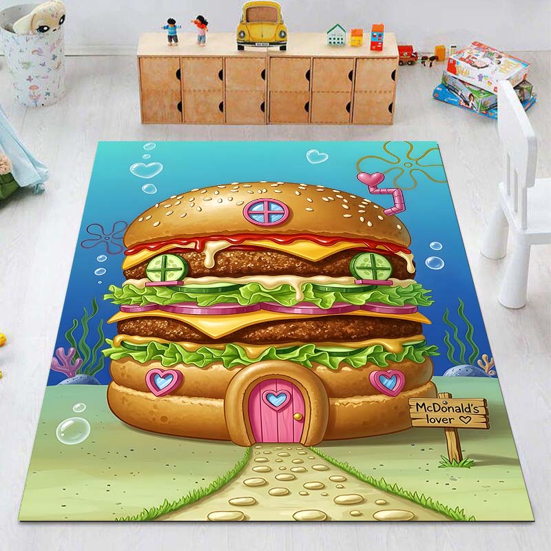 Multiple Styles Cartoon SpongeBob Print Carpet for Living Room Children's Bedroom Sofa Doormat Floor Non-slip Mat Luxury Gift