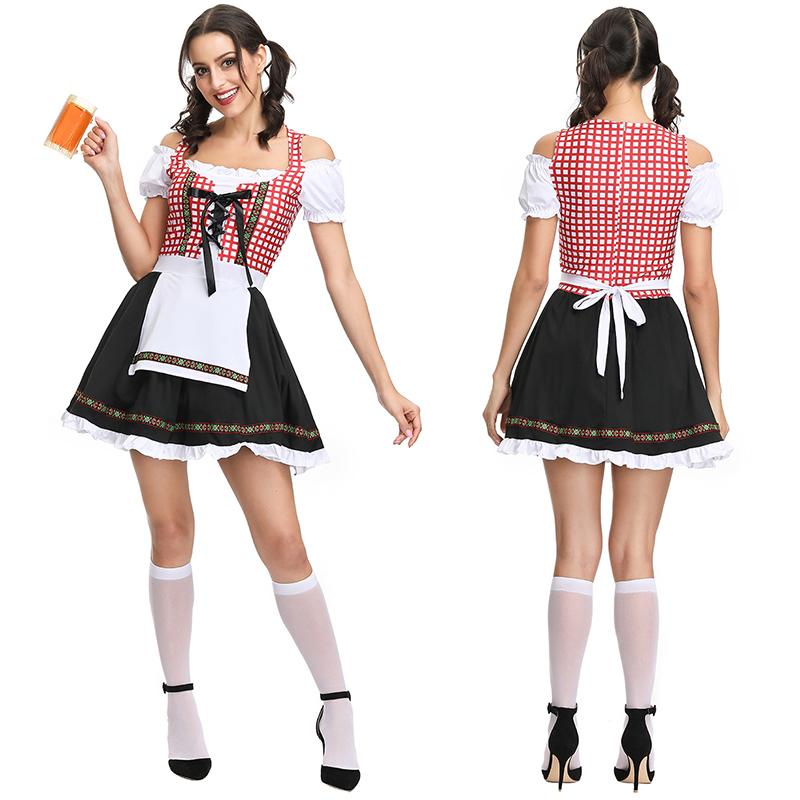 German Sexy Women Bavarian Trachten Oktoberfest Dirndls Dress Beer Costume Girl