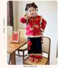 Plus Velvet Girls' New Year Tang Suit - Winter 2025 Two-Piece Set, Children's Chinese Style Outfit