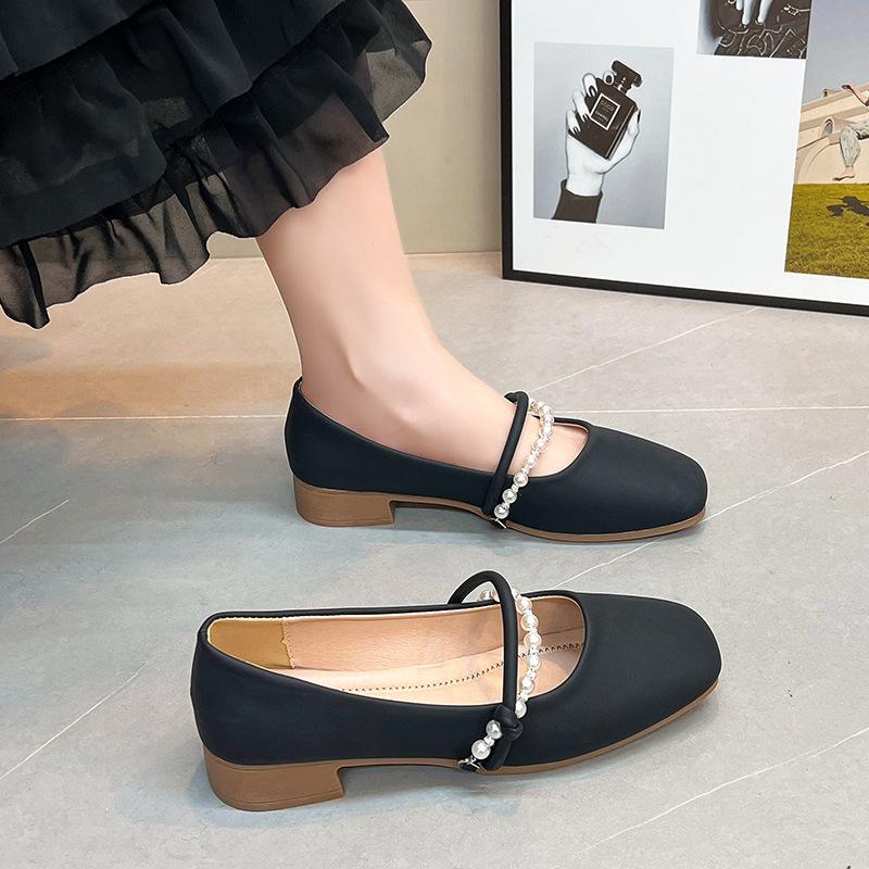 Mary Jane Fairy with Skirt Small Leather Single Shoes Girl 2025 Spring and Autumn New Late Evening Breeze Gentle Flat-bottomed Grandma Ladle Shoes
