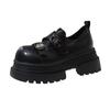 Slipper Damen 2025 Herbst neu super angesagt Retro kleiner Mann dicke Sohle Höhe Pendeln Mode kleine Lederschuhe Damenschuhe