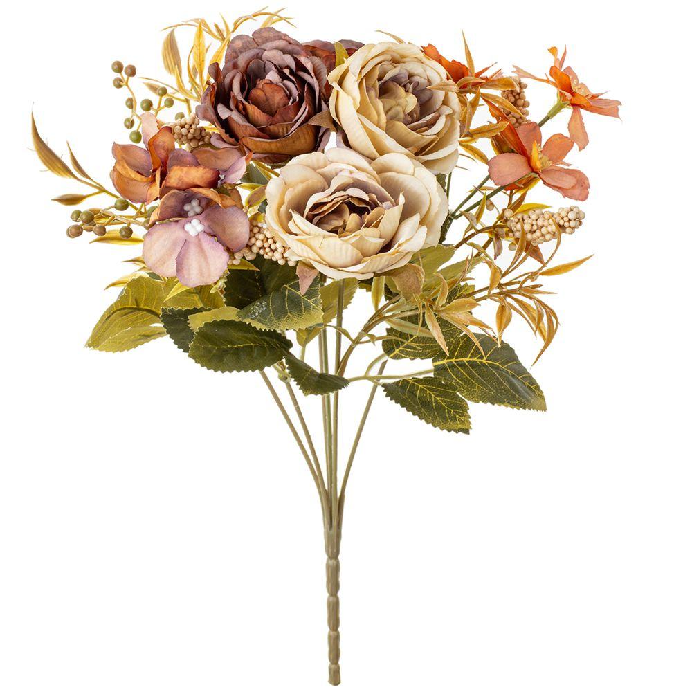 1/3 st Konstgjorda blommor i siden Ros pion Bröllop brudbukett Hem Jul Utomhus trädgårdsbåge DIY gåva festival Dekoration