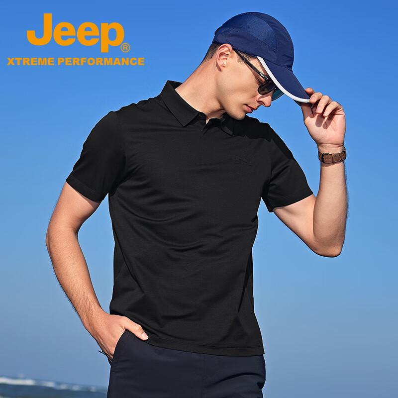 JEEP Men s Ice Silk Short Sleeve Polo Shirt J422099980 L