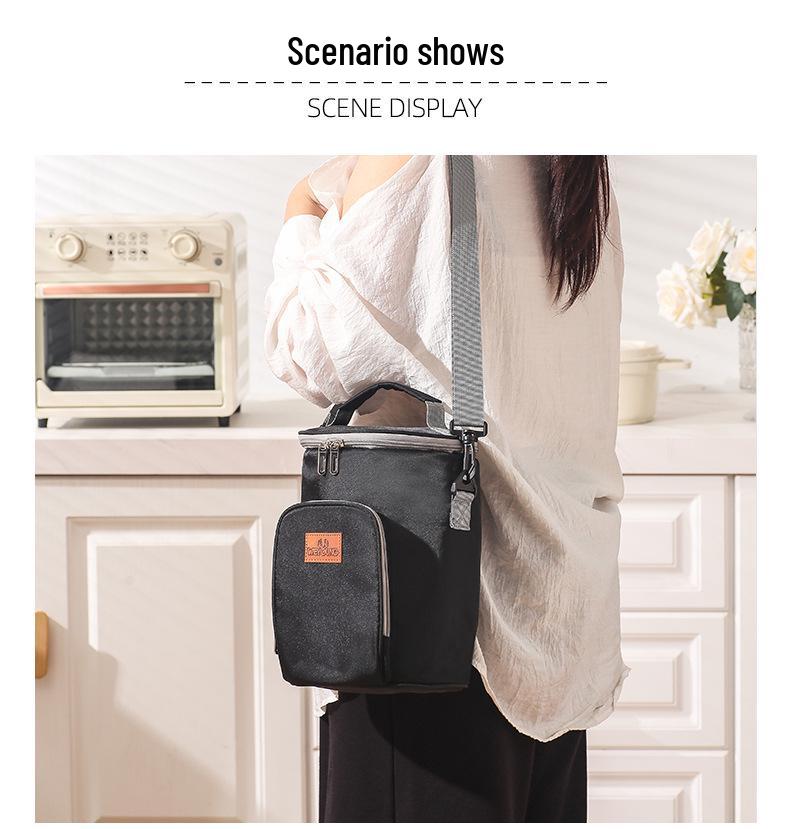 Cylindrical Insulated Lunch Bag for Office Workers & Students