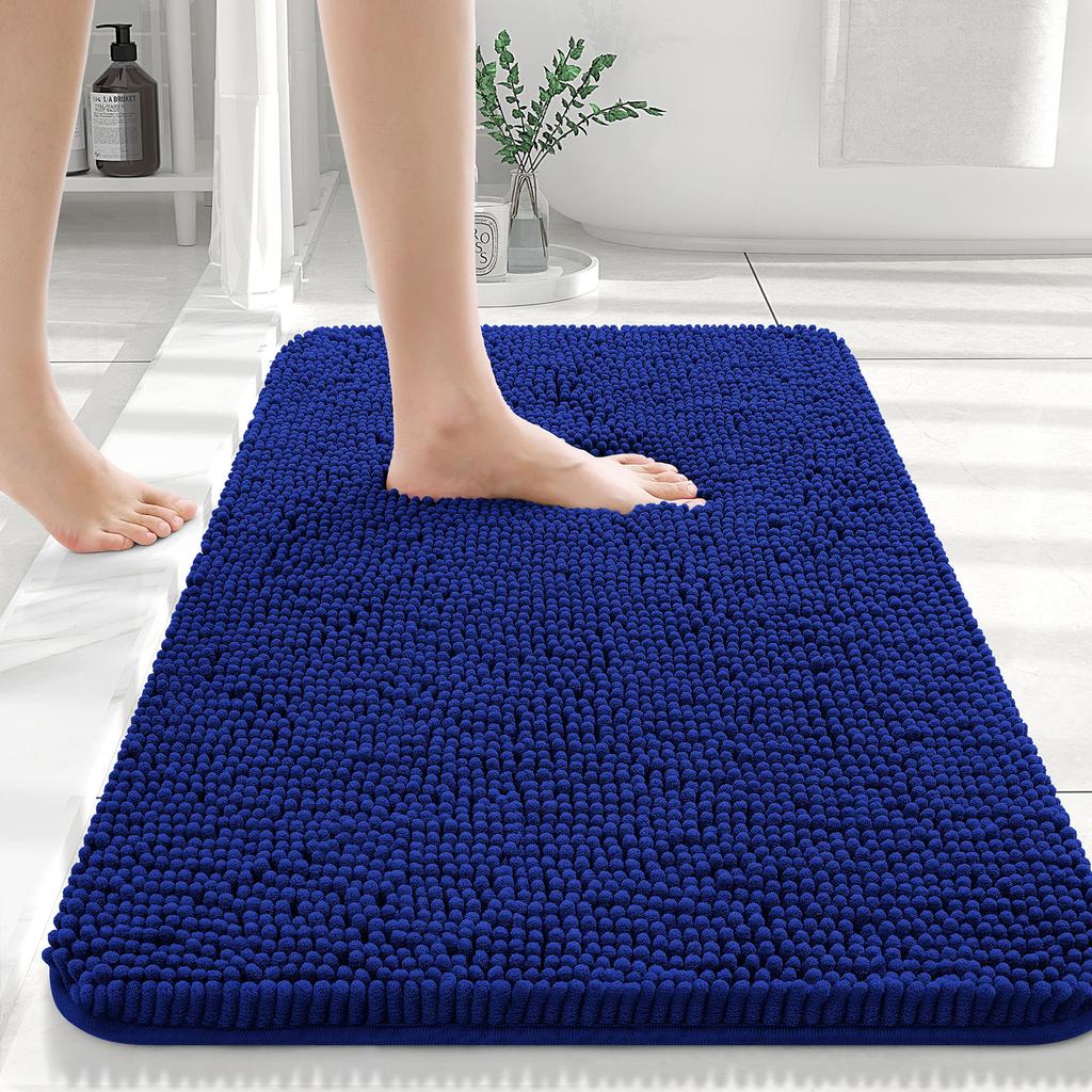 HAPIHAPPY New Chenille Bathroom Rug Mat Extra Soft Thick Absorbent Shaggy Bath Mats Non-Slip Machine Wash Dry Plush Bath Rugs
