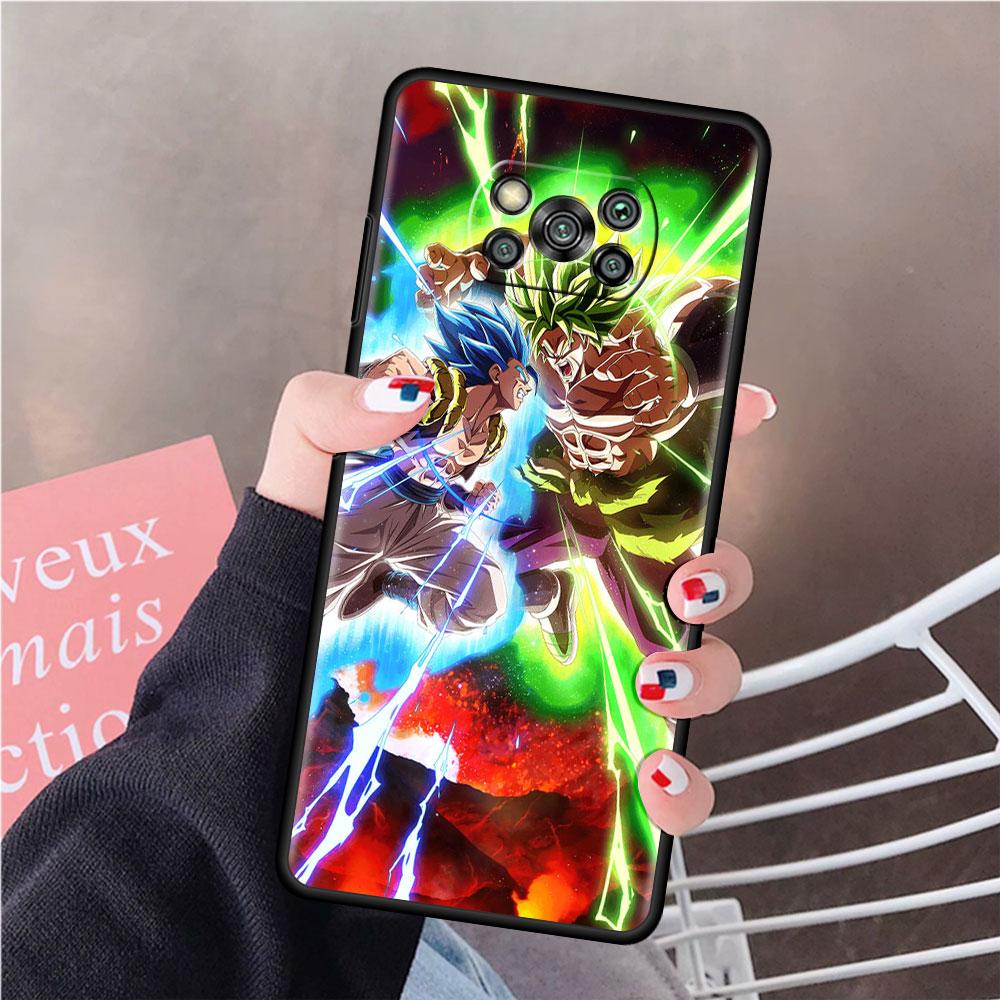 Phone Case For Xiaomi Mi Poco X3 NFC X4 M4 M3 Pro F1 F4 F3 GT C40 11T 11 Lite 5G Fundas Black Cover Saiyan Brolis Anime