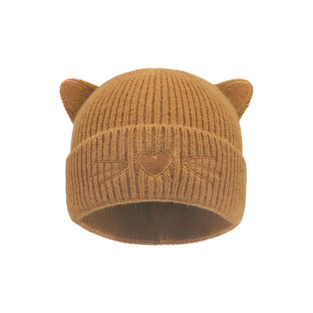 Soft Warm Winter Cap Solid Color Casual Knit Cap Fashion Kids Knitted Beanie Hat For Children