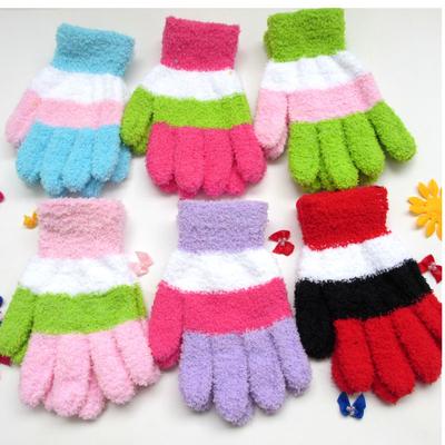 Professionelle Korallenvlies Dreifarbige Strickhandschuhe Winter Warm Frottee Neue Radhandschuhe