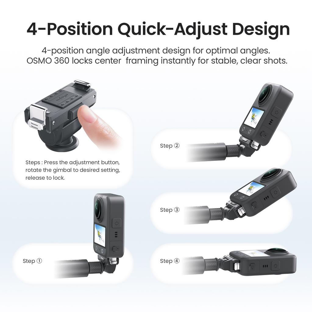 AMAGISN PD15 For DJI Osmo Action 5 Pro/Action 4/3 Adjustable Quick Release Mount Adapter Holder Camera Accessory