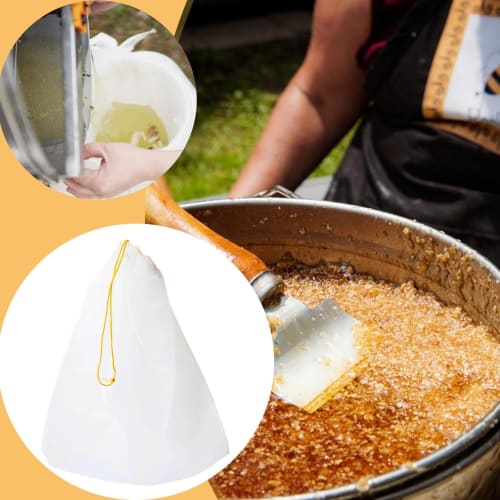 Honey Filter Net, 2-Piece Set, Drawstring Mesh Bag, Honey Filter Net, Honey Strainer, Solid-Liquid Separation, Dashi Strainer, Impurity Removal, Excel