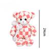 Hot Selling New Teddy Beer Plush Ribbon Checkerboard Teddy Cute Plush Doll