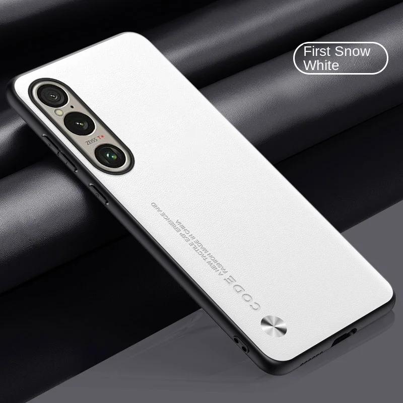 Carbon Fiber Plain Leder Telefon Fällen Für Sony Xperia 10 VI 5 V 1 IV Matte Silikon Weiche Stoßstange Abdeckung Für sony Xperia 1 VI 10 V 5 IV
