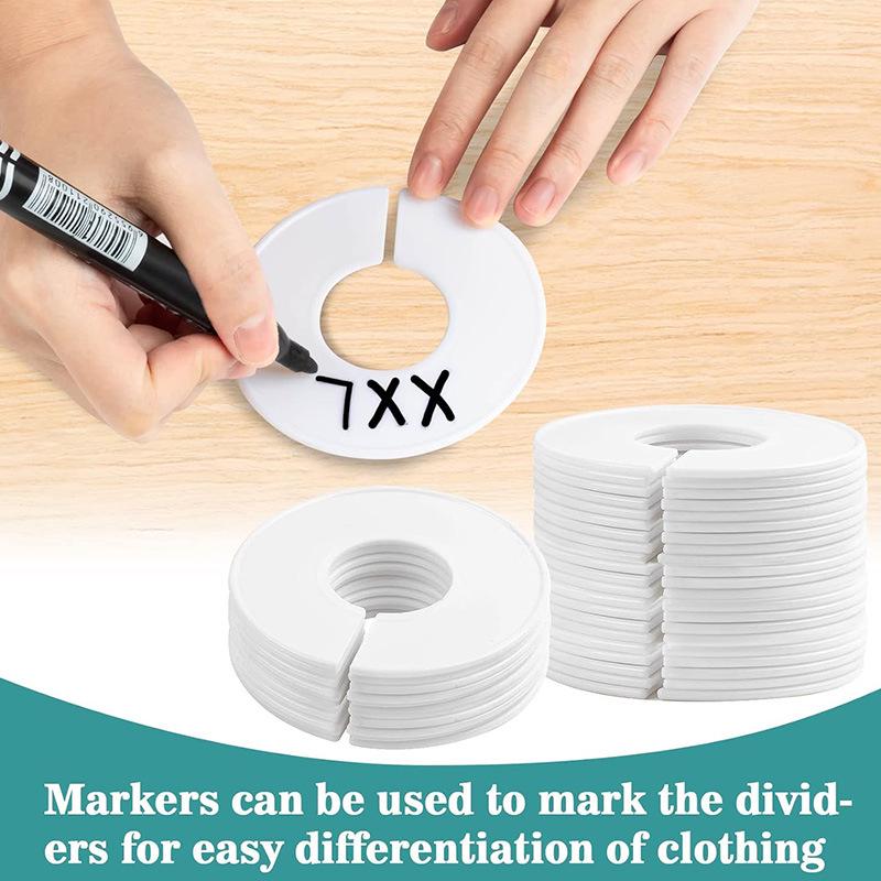 Double-Sided Baby Size Closet Dividers, Plastic, 9cm Outer, 4cm Inner Diameter