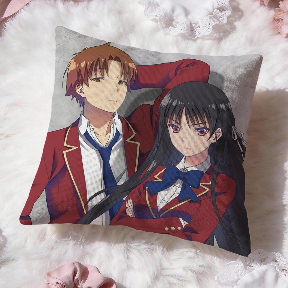 Classroom Of The Elite Anime Cushion Cover Premium Comfort Reversible Pillow Cove -Two in One Design for Any Room & Car Interior