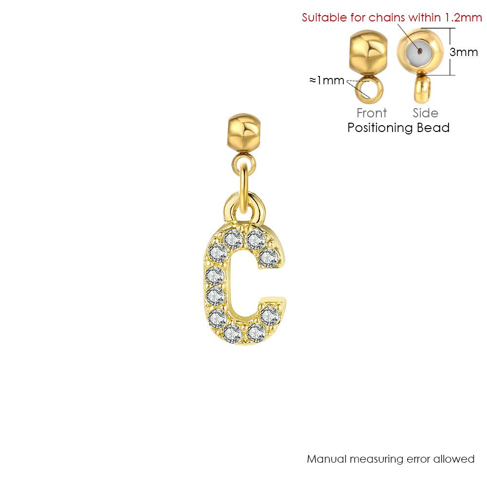 Trendy Letter Cubic Zircon Pendant For Women Positioning Charm Bracelet Necklace DIY Making Jewelry Accessories
