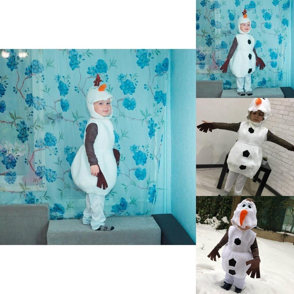 Adorable Kids Frozen Snowman Olaf Costume With Breathable Polyester Jumpsuit