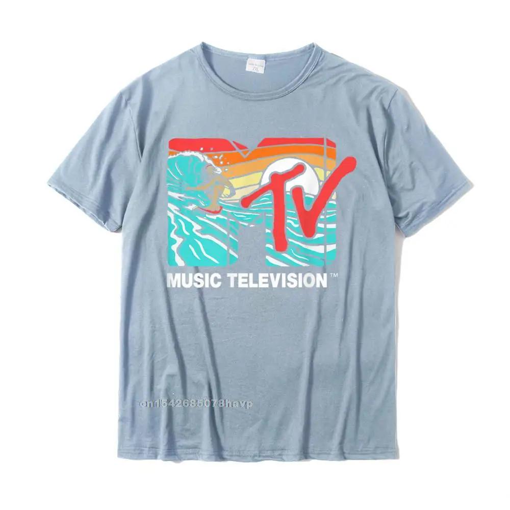 Mademark X MTV - MTV Catch A Wave MTV Surfer Logo Retro Grafik T-Shirt im Angebot Herren T-Shirt Gruppen-T-Shirt Baumwolle Lässig