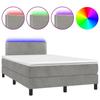 Exclusive House - Slatted Bed Base with LED Mattress Light Grey 120x190 Cm