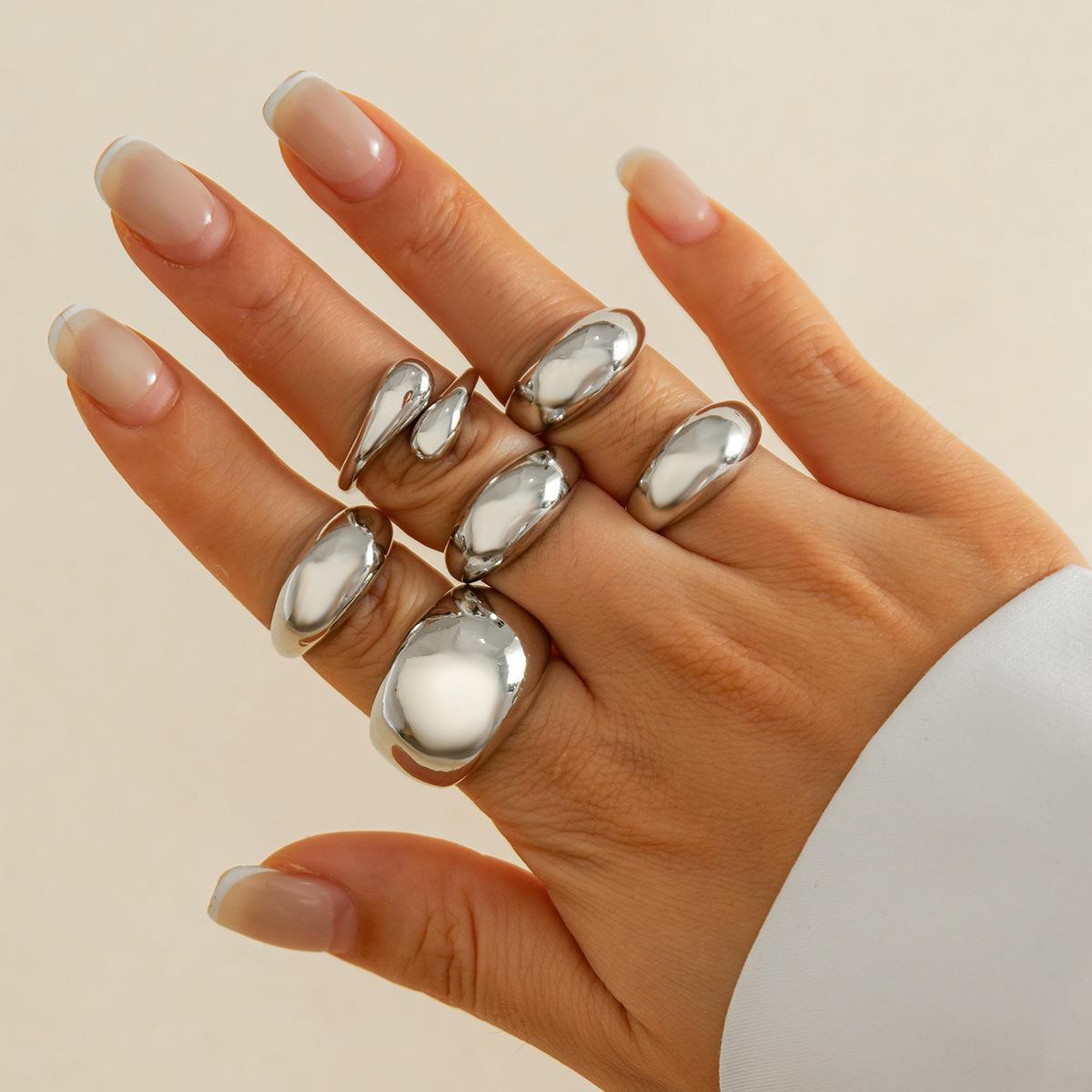 

Набор колец-дуг в европейском и американском стиле в стиле хип-хоп — современный нестандартный дизайн