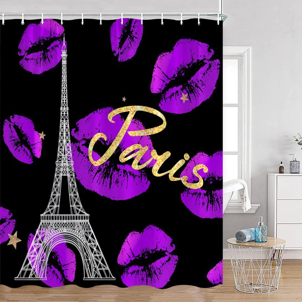 Fashion Paris Tower Shower Curtains European City View Aesthetic Bathroom Curtain Polyester Fabric Bath Decorations for Home