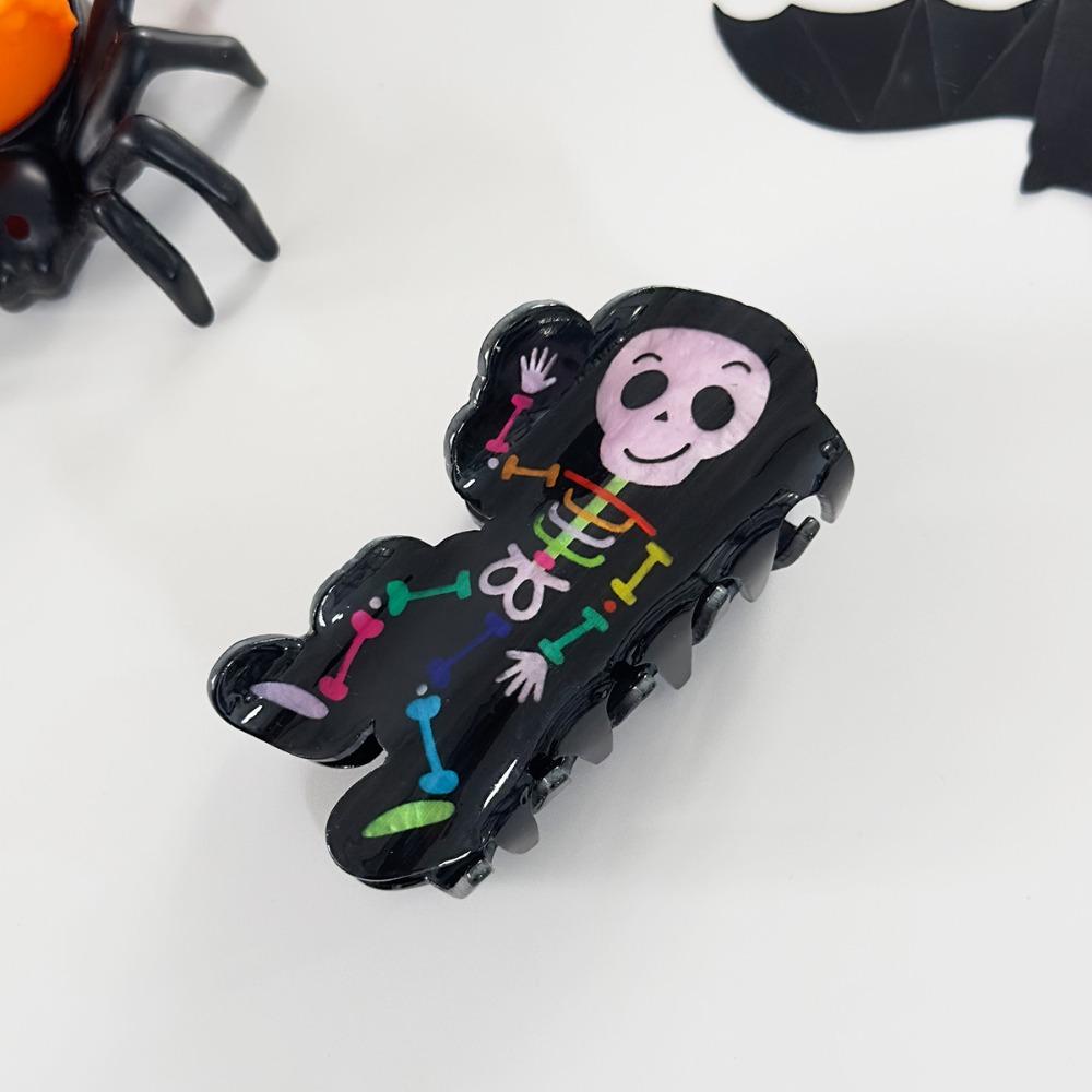 Spider Halloween Hair Claw Acrylic Skeleton Shark Clip Fashion Halloween Themed Gripper  Girls