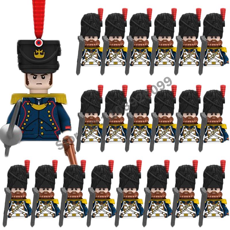 Medieval Military Building Blocks Napoleonic Wars Castle Knight Soldier Figures Weapons Guns British French Marshal Infantry Toy
