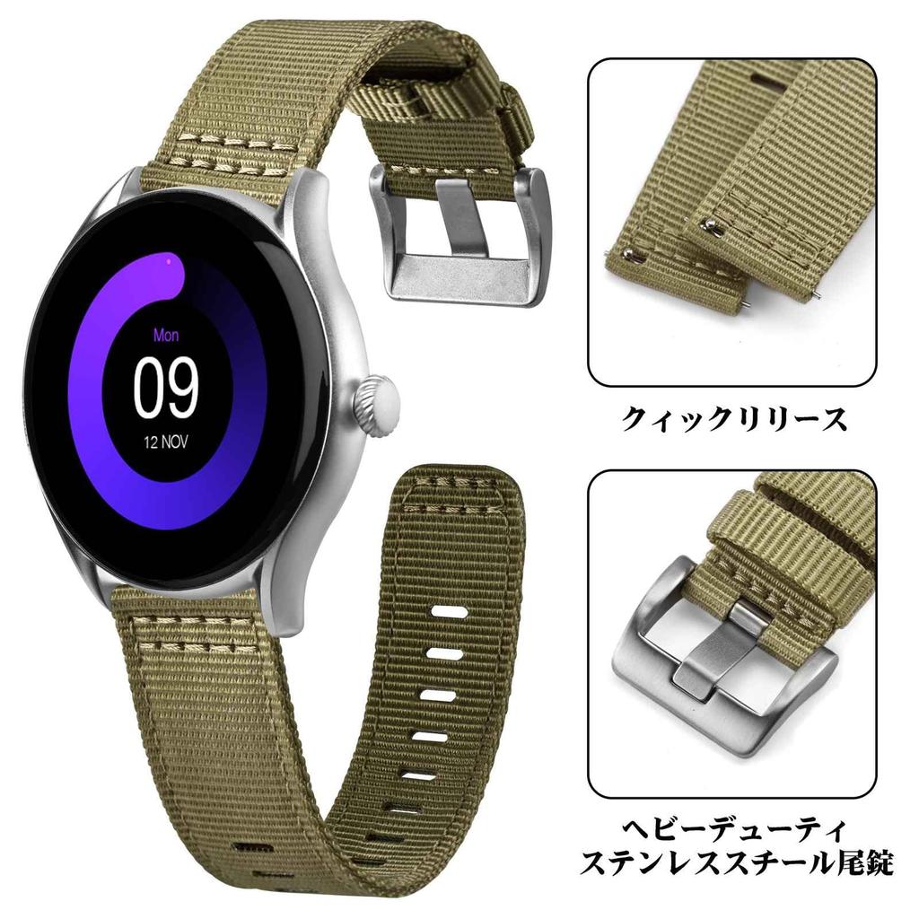 Nylon Watch Military Watch Replacement Fabric Double Strap Nylon Quick Buckle [ANNEFIT] Band, Band, 18mm, Belt, Release, Olive/Silver